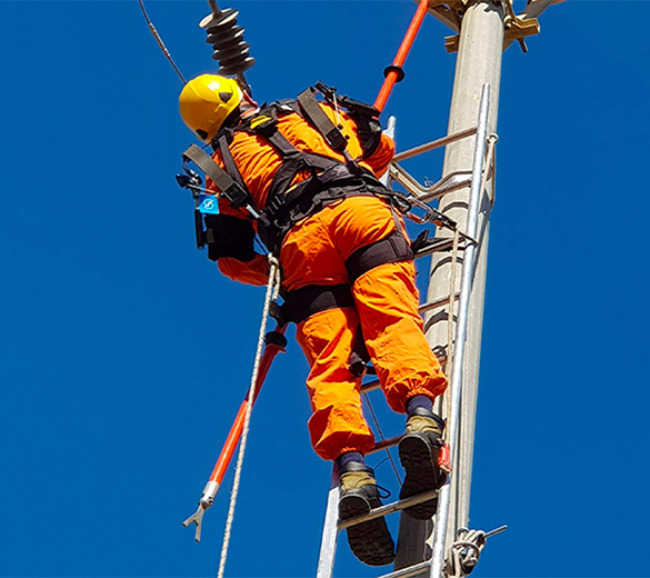 Photo ip12 utilisation de lexosquelette lors des operations sur les reseaux electriques